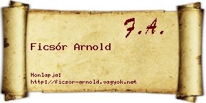 Ficsór Arnold névjegykártya