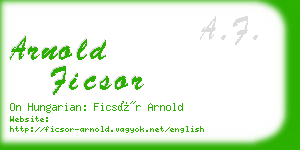 arnold ficsor business card